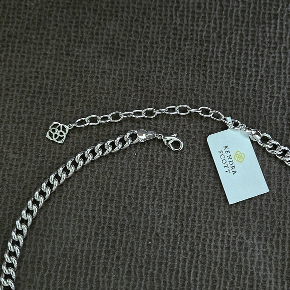 Kendra Scott "Grier" Pendant Necklace in Silver🤍 Sea🌊 Green💚 Chrysocolla - Picture 7 of 16